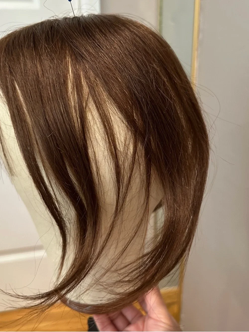 Hair Topper With Bangs 100% Human Hair - Medium Dark‎ Brown (4#) #TB9
